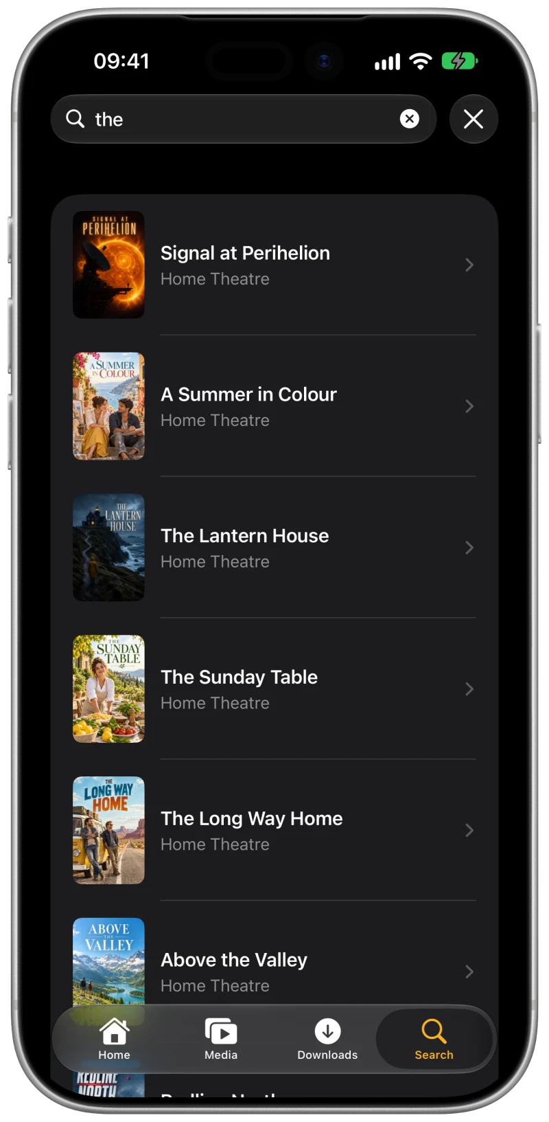 Cue search results across connected libraries on iPhone