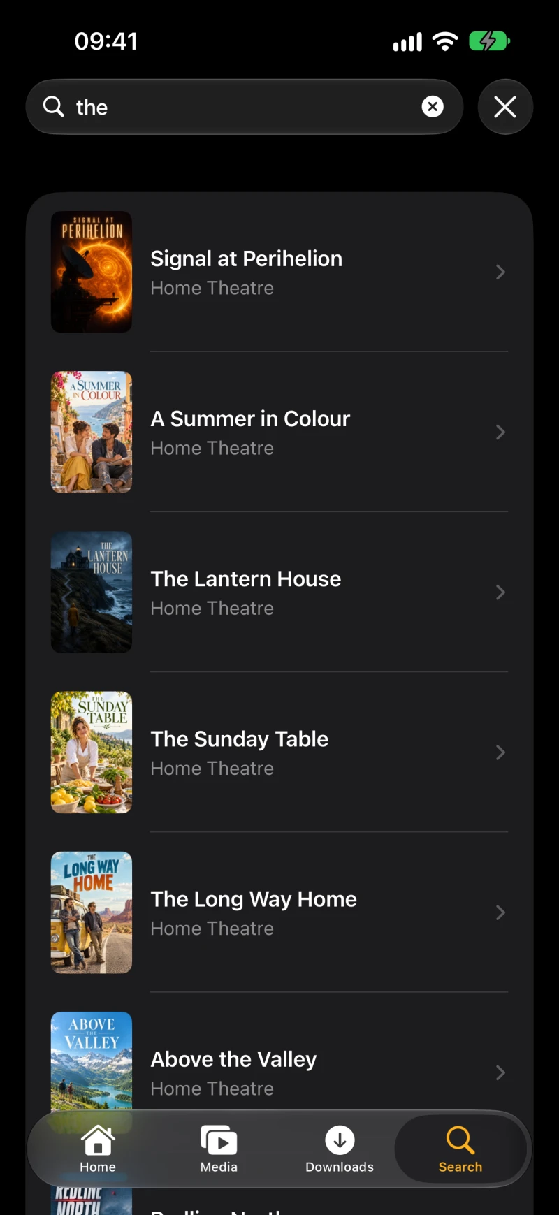 Cue search results across connected libraries on iPhone